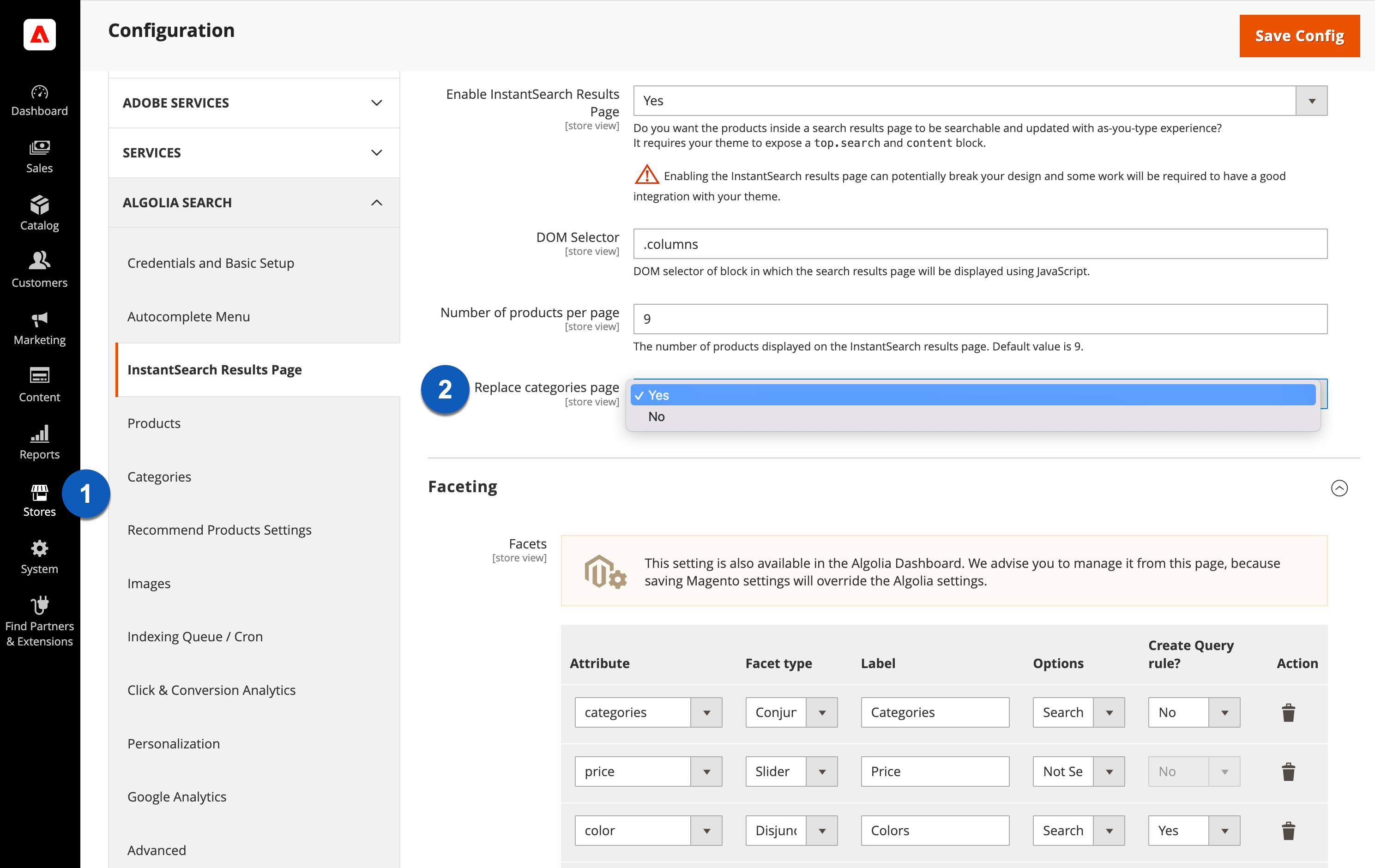 Magento 2 category page settings